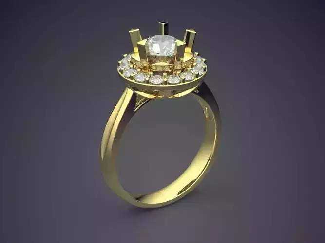 Engagement Ring With Diamonds CAD-5530