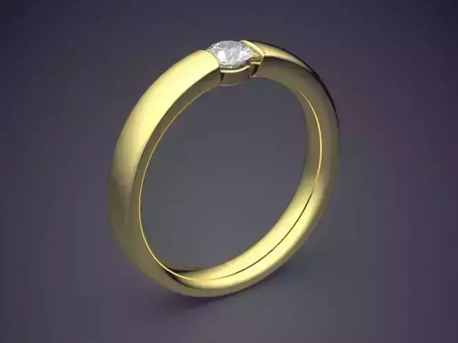 Ring With Diamond CAD-5528 3D print model