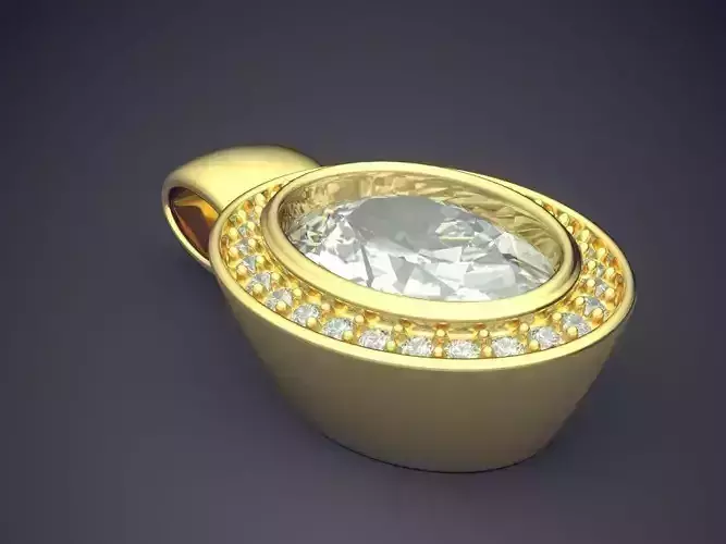 Pendant With Diamonds CAD-5523 3D print model