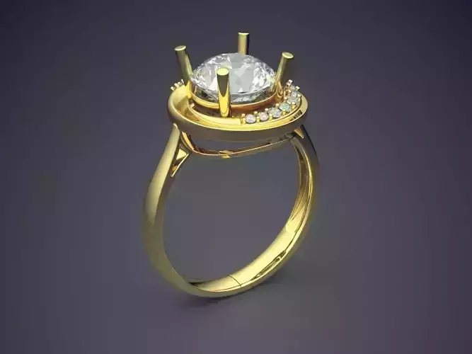 Engagement Ring With Diamonds CAD-5517