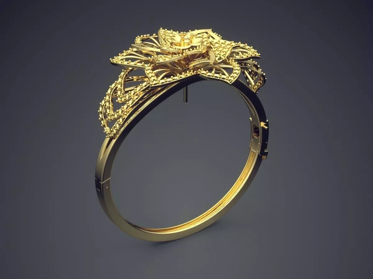 Flower Motif Bracelet CAD-5526 3D print model