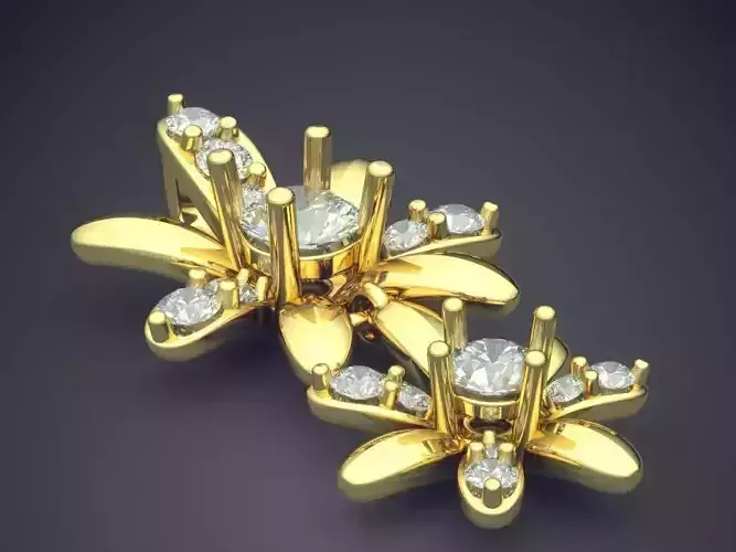Flower Motif Pendant With Diamonds CAD-5507