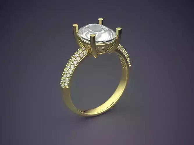 Engagement Ring With Diamonds CAD-5506