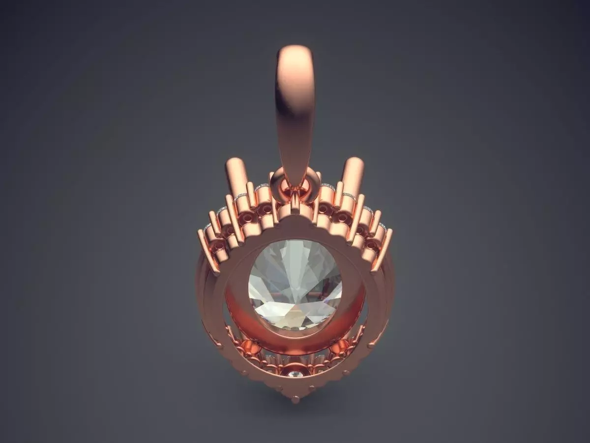 Pendant With Diamonds CAD-5505 3D print model_2