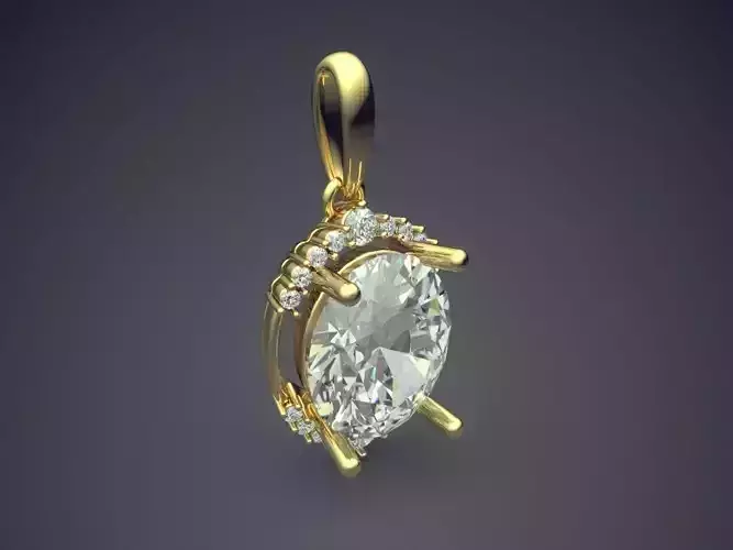 Pendant With Diamonds CAD-5505 3D print model