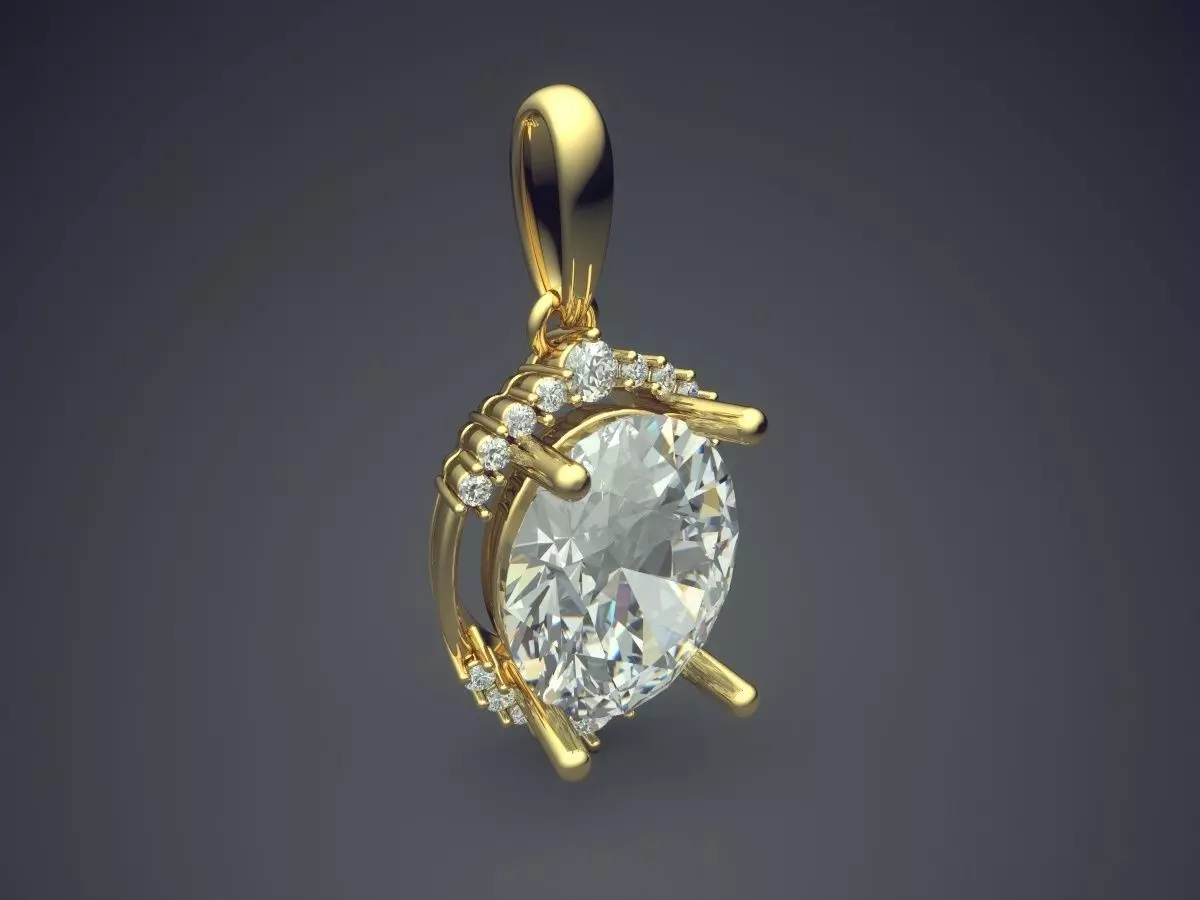 Pendant With Diamonds CAD-5505 3D print model_0