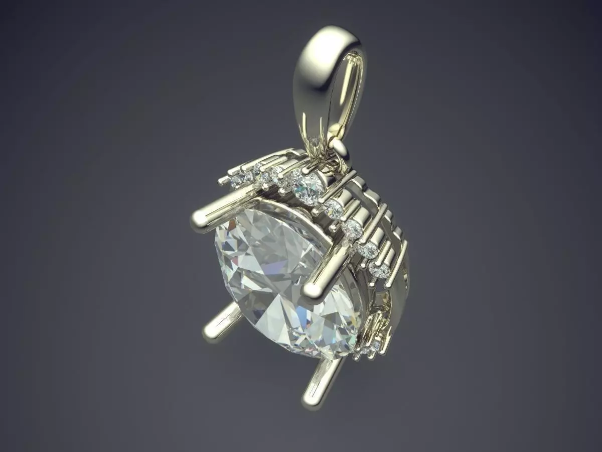 Pendant With Diamonds CAD-5505 3D print model_1