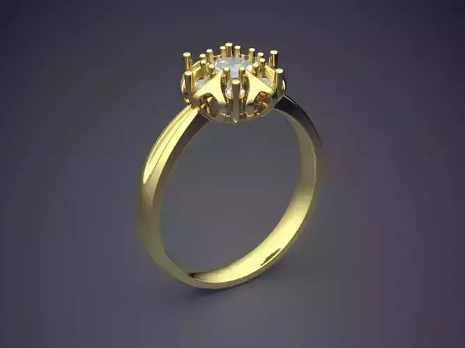 Ring With Blossoming Diamond On Top CAD 5502