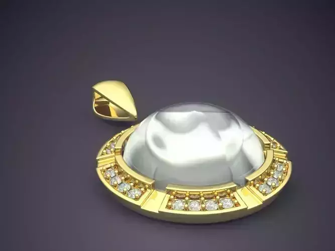 Pendant With Half Sphere Diamond CAD 5500 3D print model