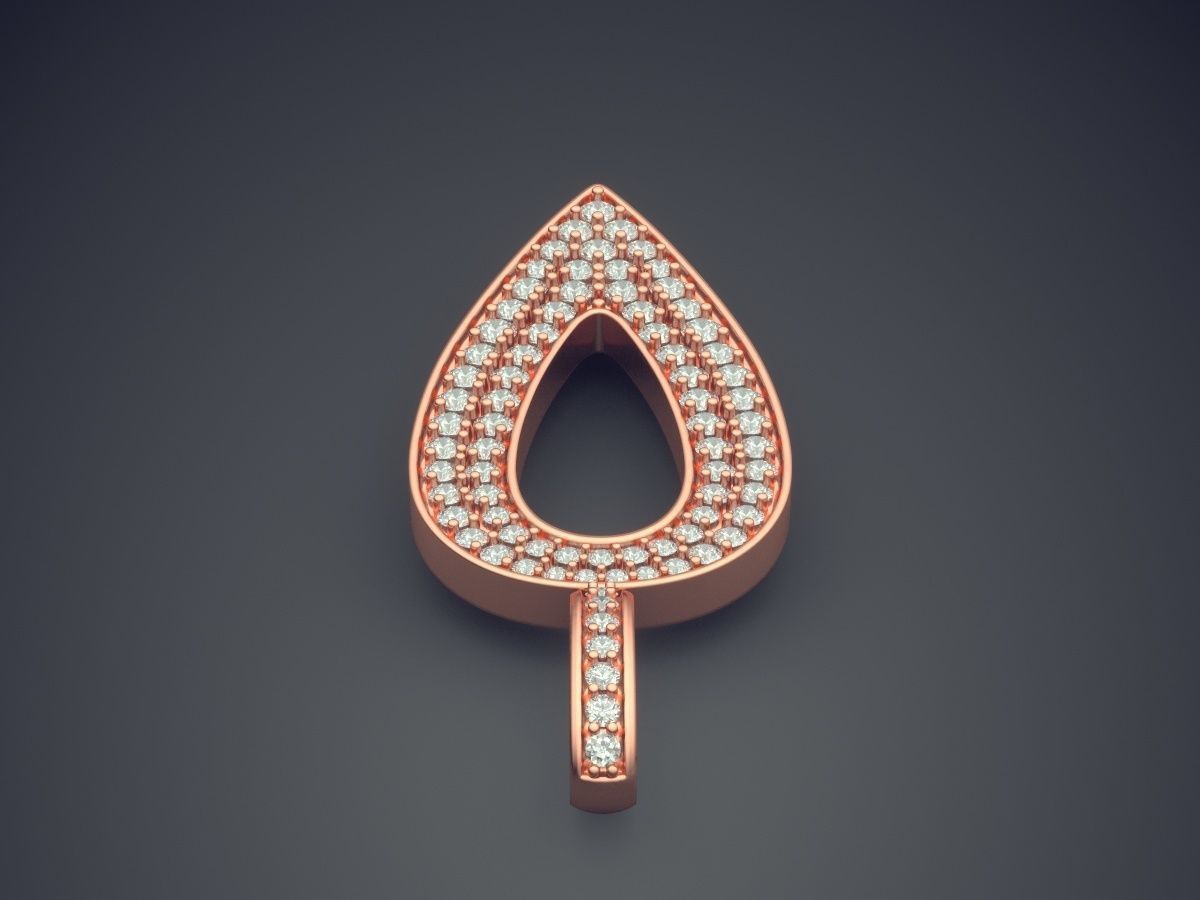 Pendant With Diamonds CAD-5501 3D print model_2