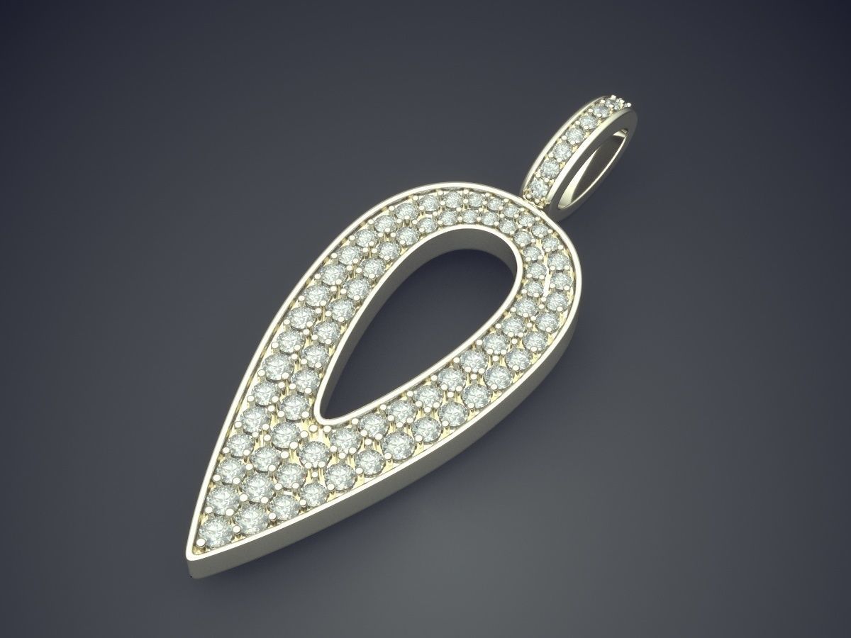 Pendant With Diamonds CAD-5501 3D print model_1