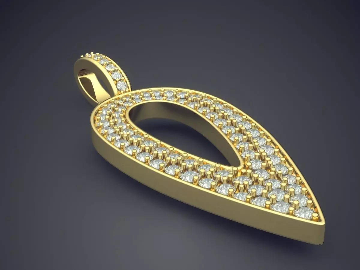 Pendant With Diamonds CAD-5501 3D print model_0
