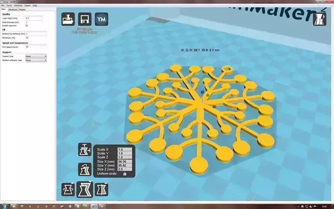 Snowflake maker 3D print model