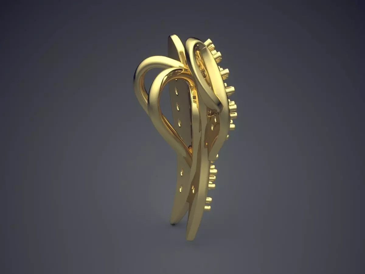 Pendant With Diamonds CAD-5494 3D print model_3
