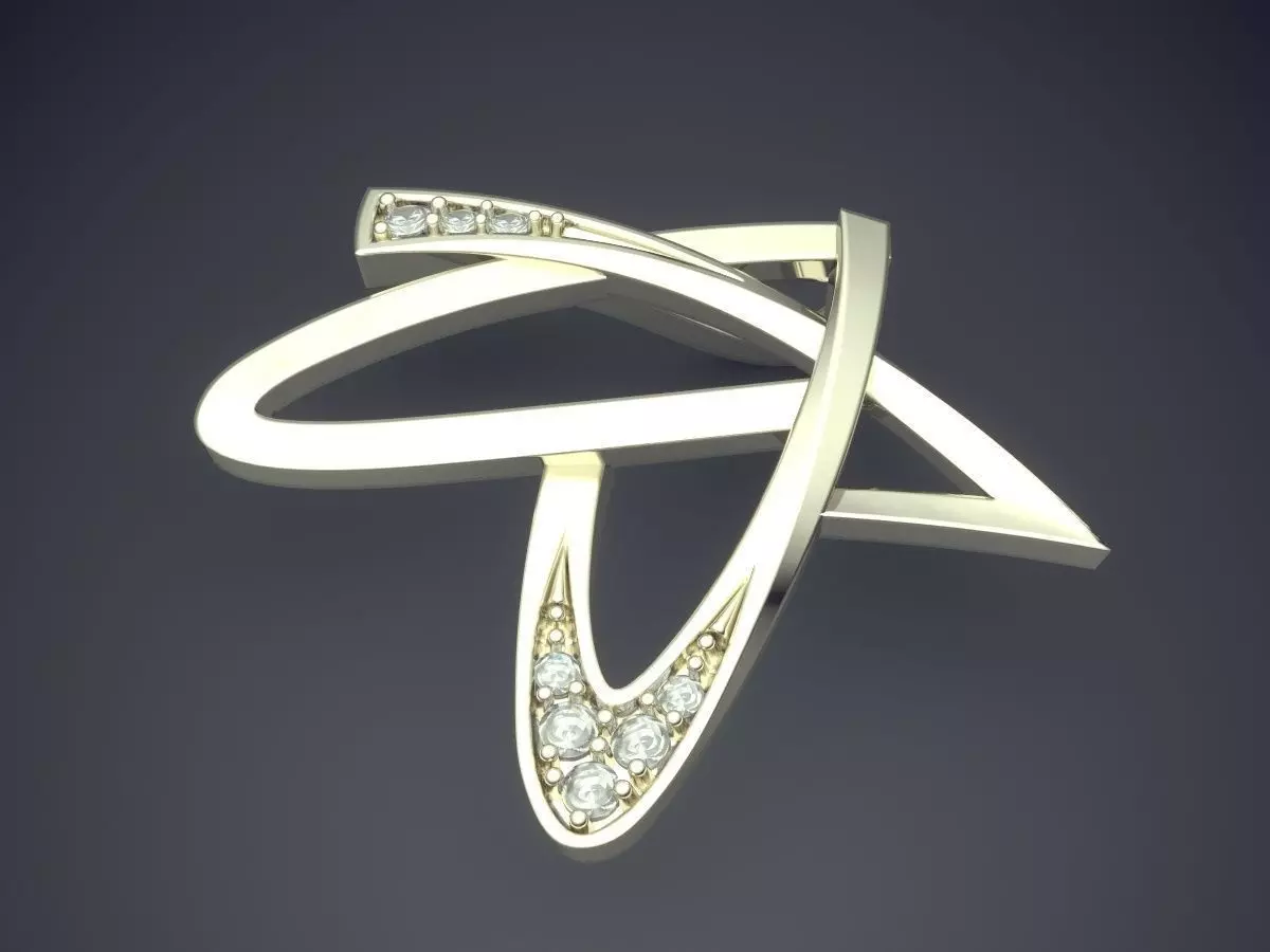 Pendant With Diamonds CAD-5488 3D print model_1