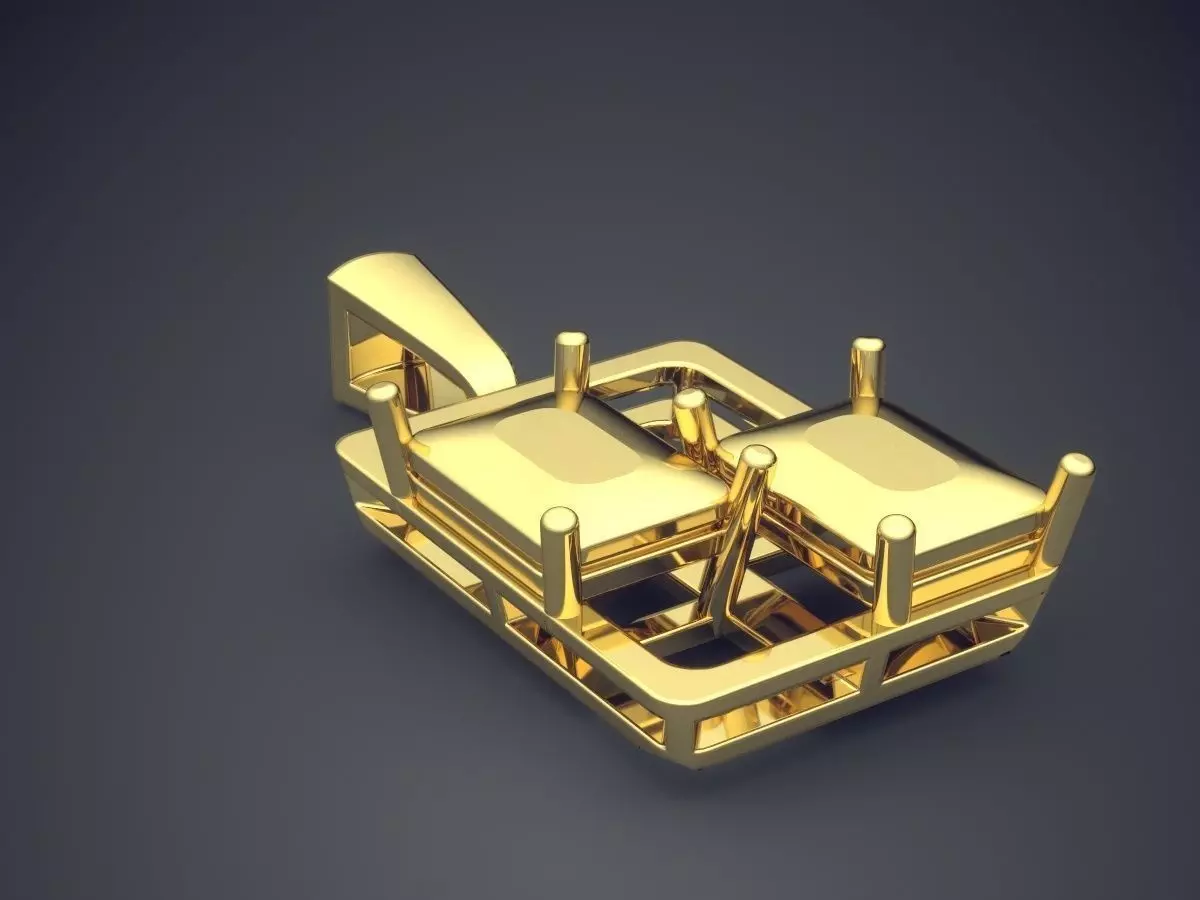 Square Pendant CAD-5486 3D print model_0