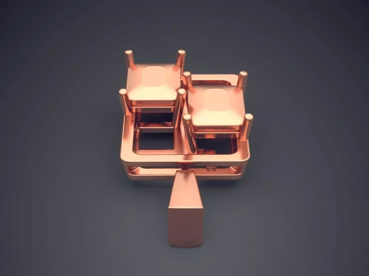 Square Pendant CAD-5486 3D print model_2