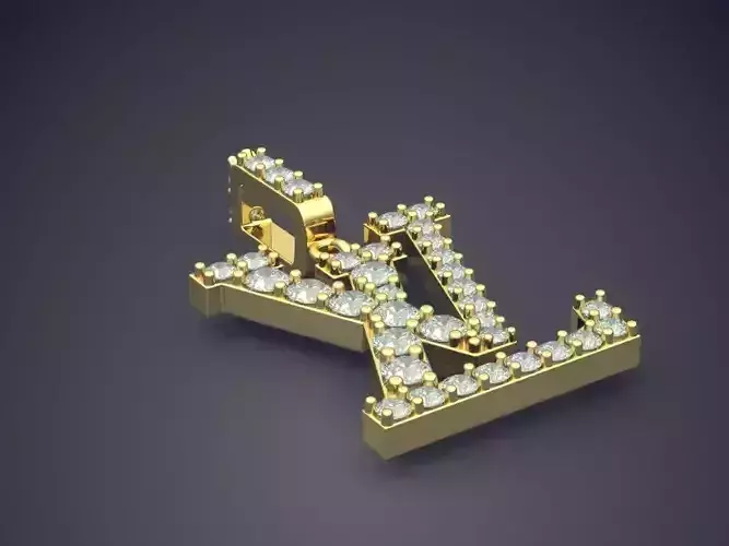 LV Shape Pendant With Diamonds CAD-5489
