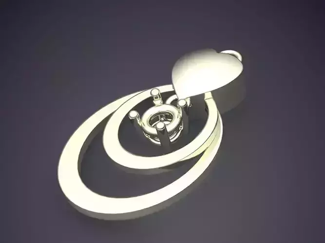 Heart Shaped Earrings With Hanging Circles CAD 5475