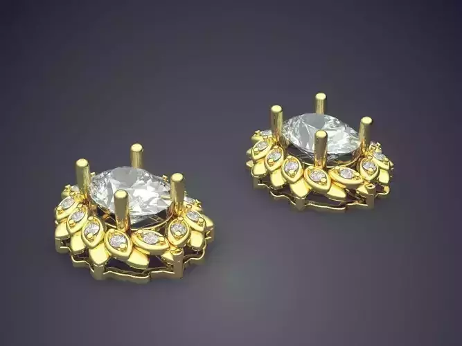 Small Oval Earrings With Diamond Inside CAD 5478