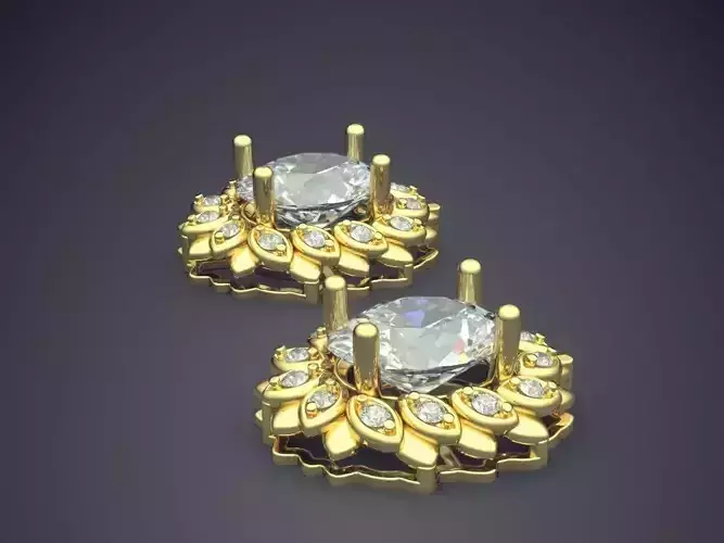 Small Oval Earrings With Diamond Inside CAD 5478