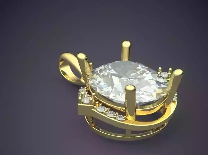 Hanging Earrings With Huge Diamonds CAD 5473 3D print model