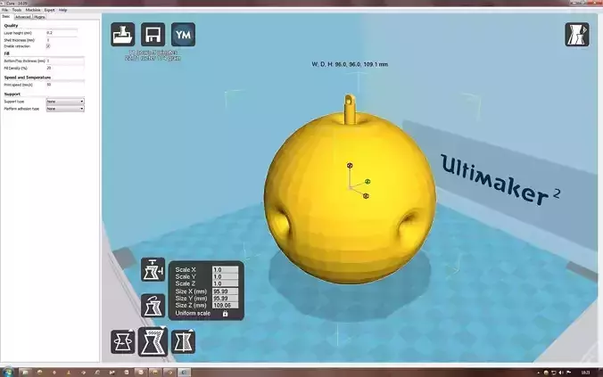 Snowflake computer screen showing egg 3D print model
