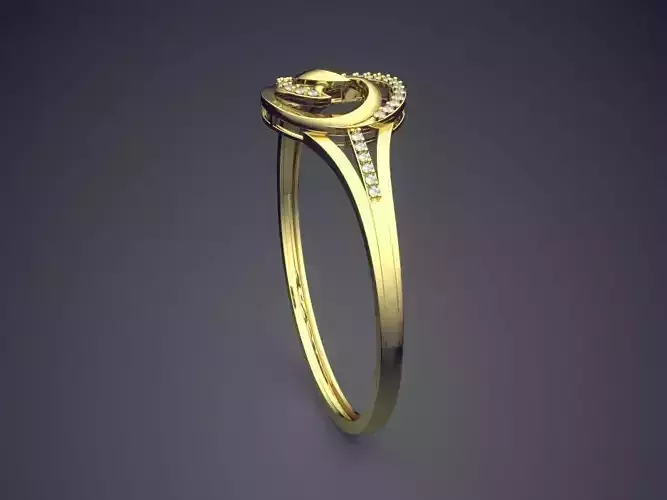 Thin Ring Wit Circle Ornament CAD 5468