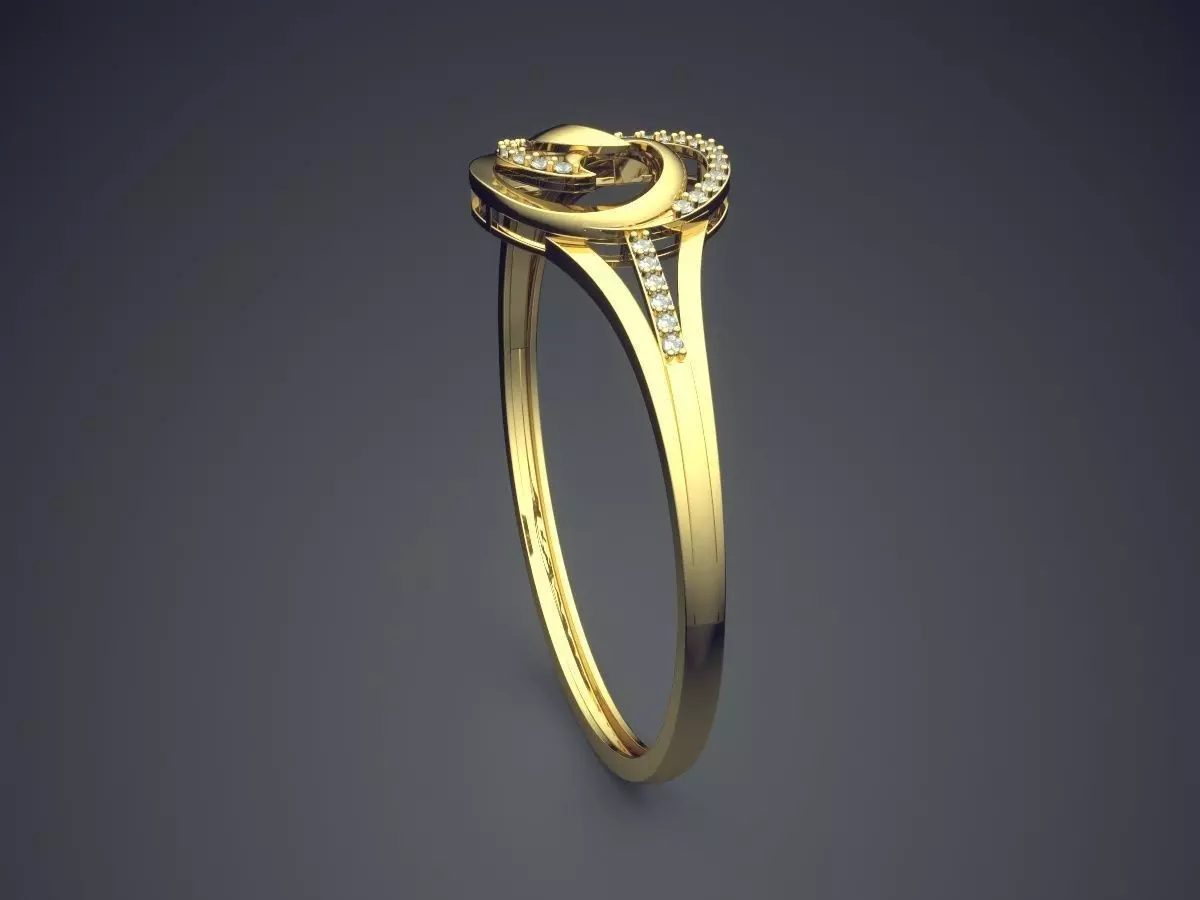 Thin Ring Wit Circle Ornament CAD 5468 3D print model_3