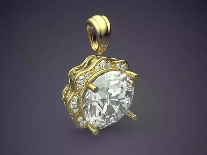 Hangging Earring With Huge Diamond CAD 5460 3D print model