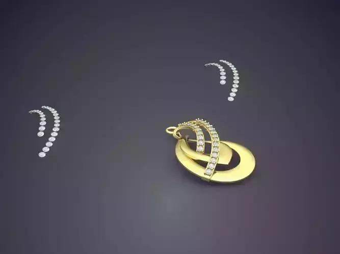 Hanging Earrings With Small Diamonds CAD 5458 3D print model