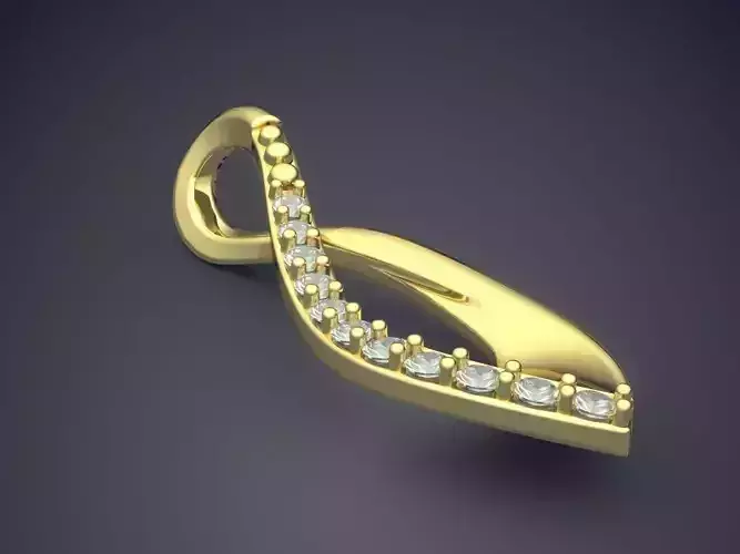 Arrow Shaped Pendant With Diamonds On One Side CAD 5456