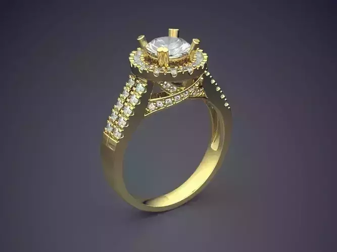 Luxury Ring With A Lot Of Diamonds CAD 5457 3D print model