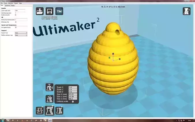 Snowflake beehive on computer screen 3D print model