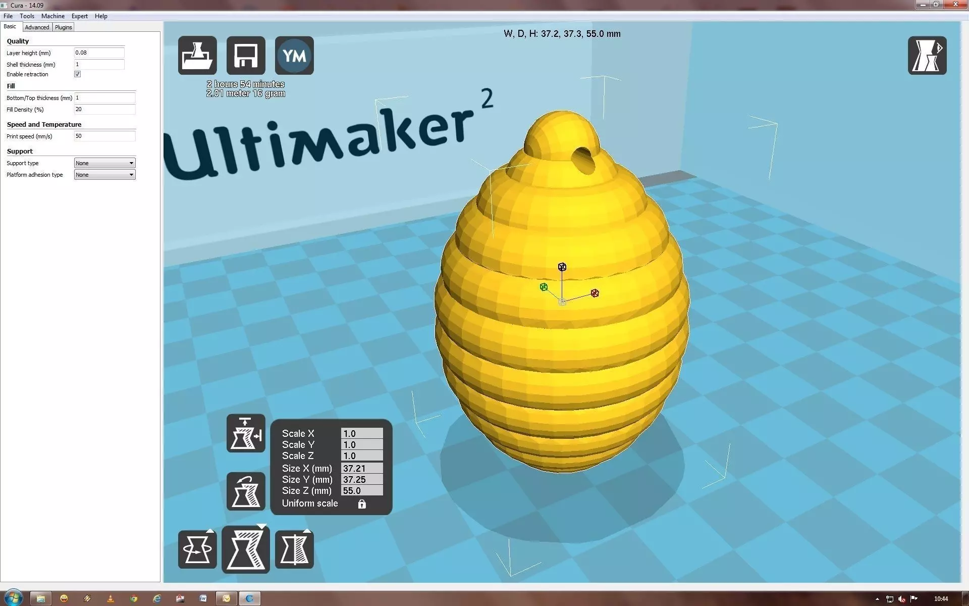 Snowflake beehive on computer screen 3D print model_0