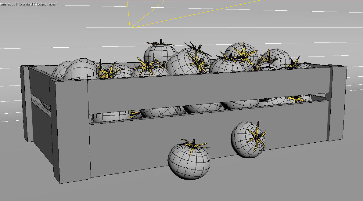 tomato wooden box with tomatoes in it 3D model_4