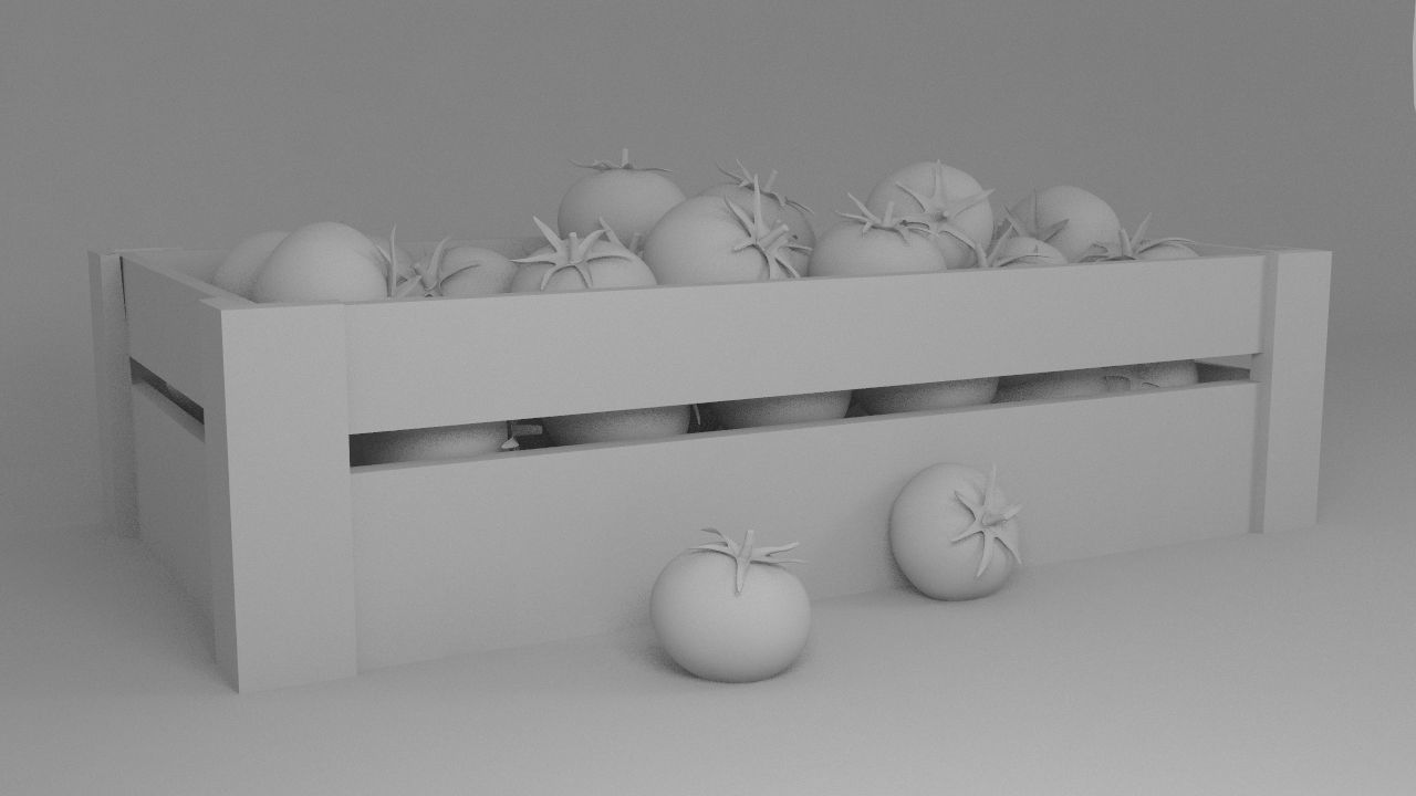 tomato wooden box with tomatoes in it 3D model_3