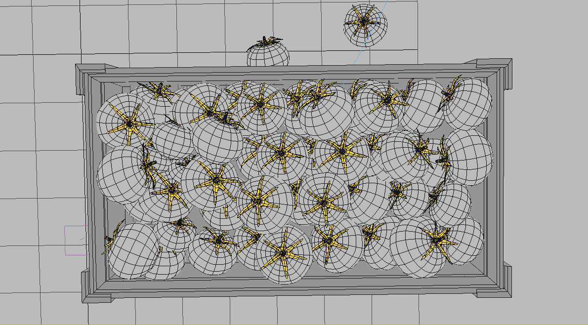 tomato wooden box with tomatoes in it 3D model_2