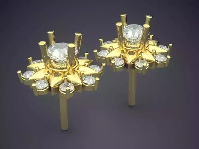Earrings With Flower Diamonds CAD 5453