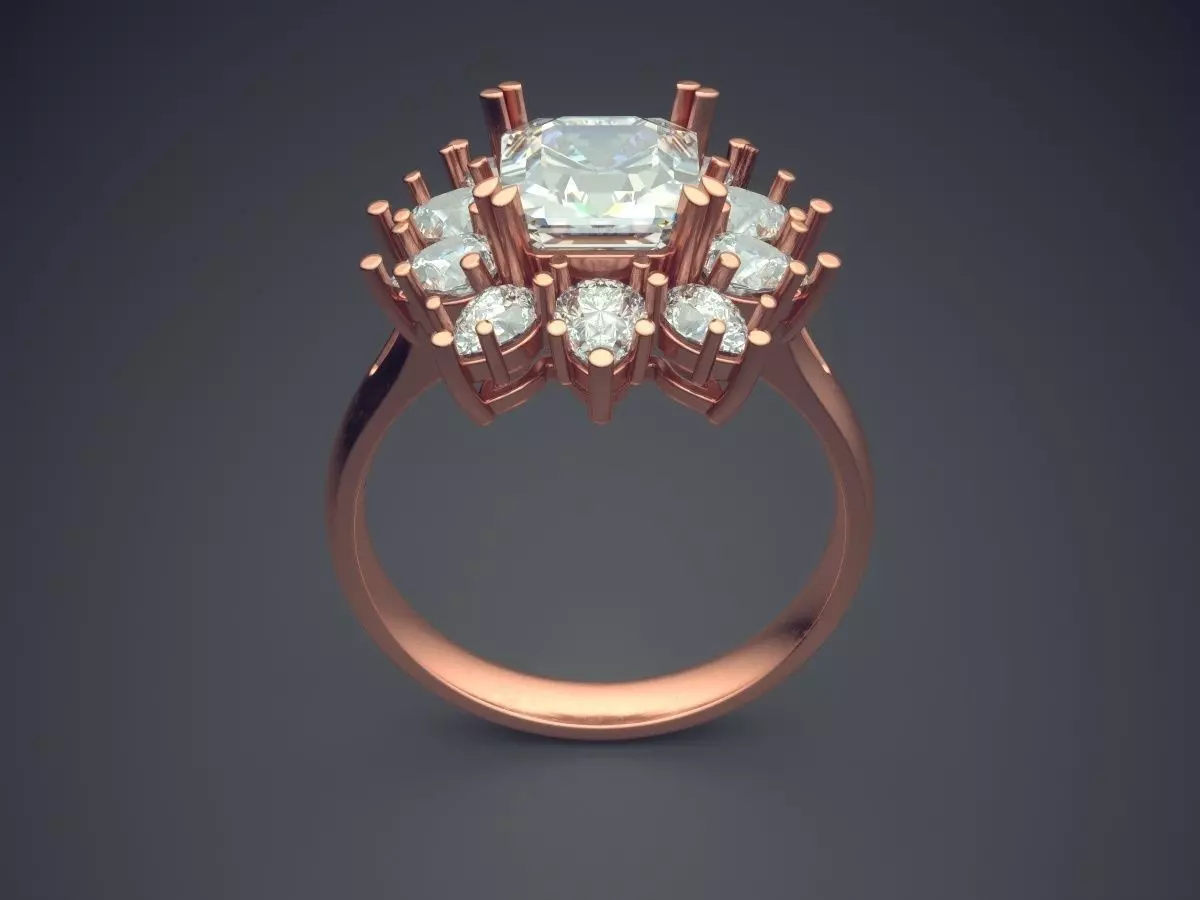 Luxury Thin Ring With A Lot Of Diamonds CAD 5452 3D print model_2