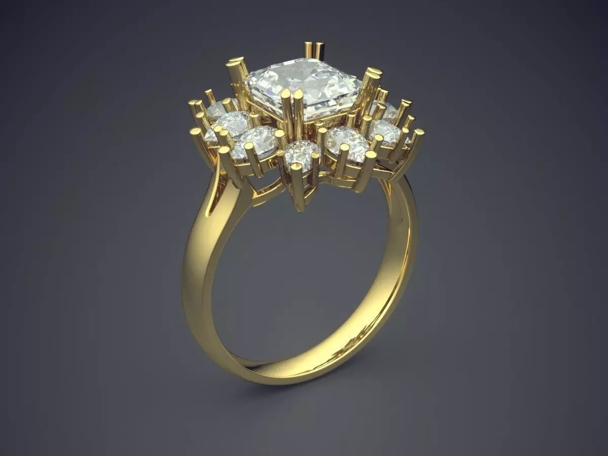 Luxury Thin Ring With A Lot Of Diamonds CAD 5452 3D print model_0