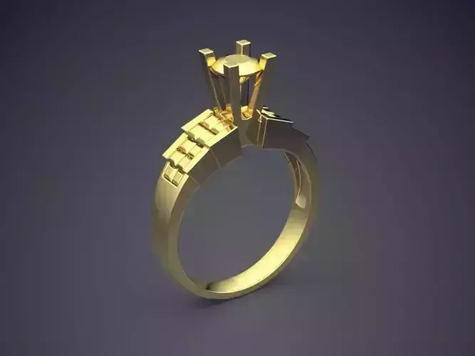 Thick Ring With Big Ornament On Top CAD 5446 3D print model