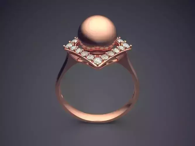 Thin Ring With Sphere On Top CAD 5441