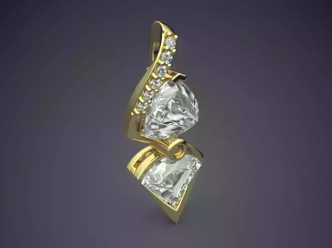 Earrings With Two Triangle Diamonds CAD 5438