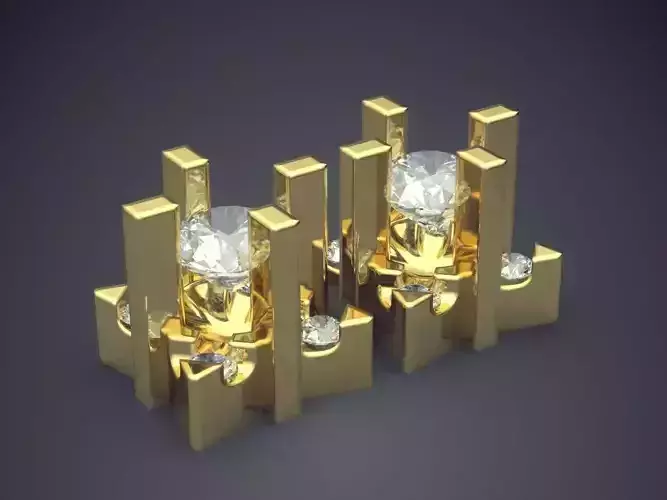 Earrings With Diamond And Columns CAD 5434