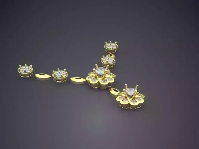 Flower Shaped Diamonds In Earrings CAD 5431