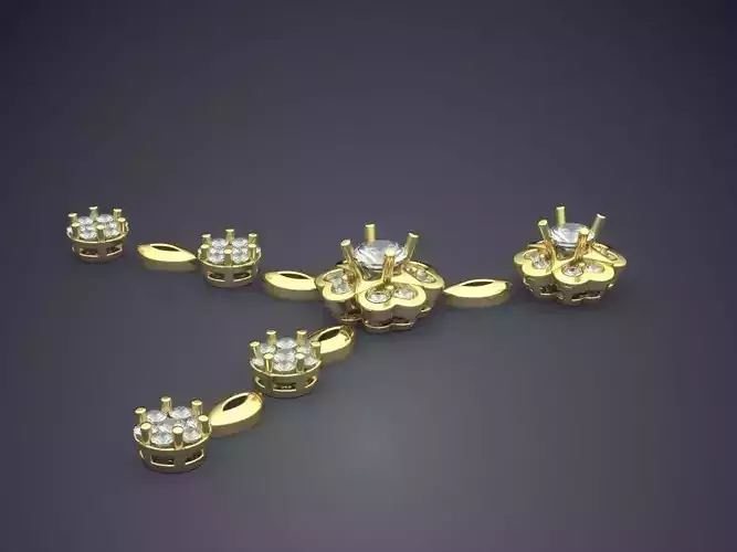 Flower Shaped Diamonds In Earrings CAD 5431