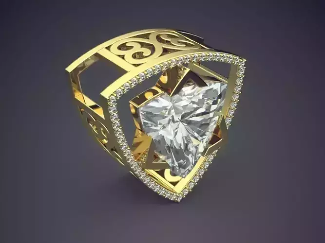 Triangle Brooch With Triangle Diamond In The Middle CAD 5433 3D print model