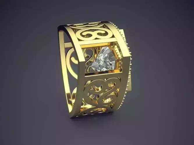 Triangle Brooch With Triangle Diamond In The Middle CAD 5433