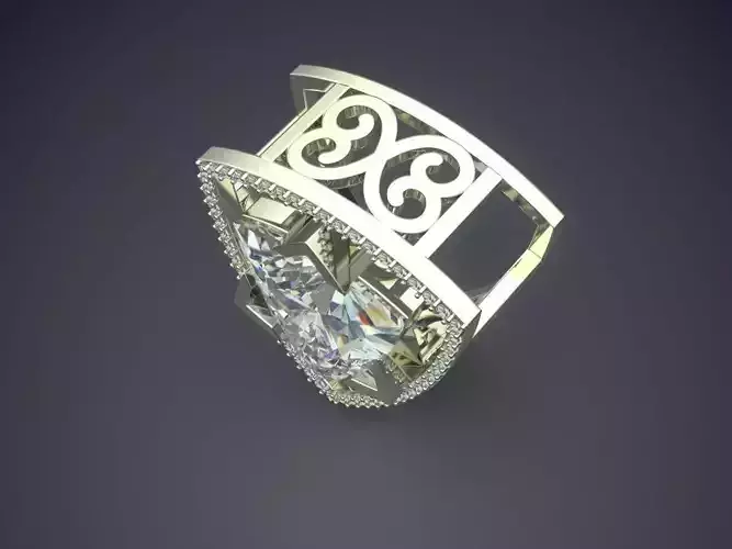 Triangle Brooch With Triangle Diamond In The Middle CAD 5433